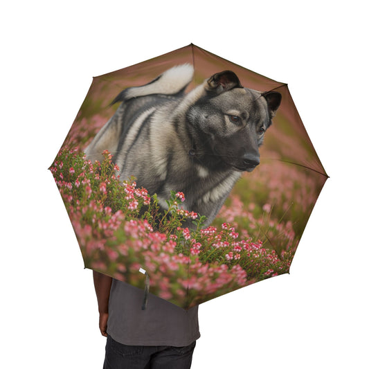Norwegian Elkhound Semi-Automatic Foldable Umbrella