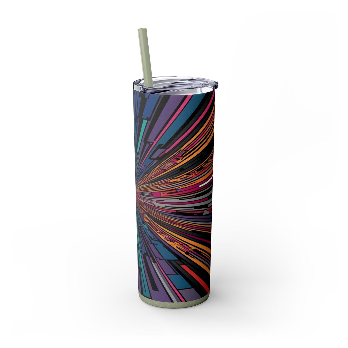 Optical Illusion Skinny Tumbler with Straw, 20oz