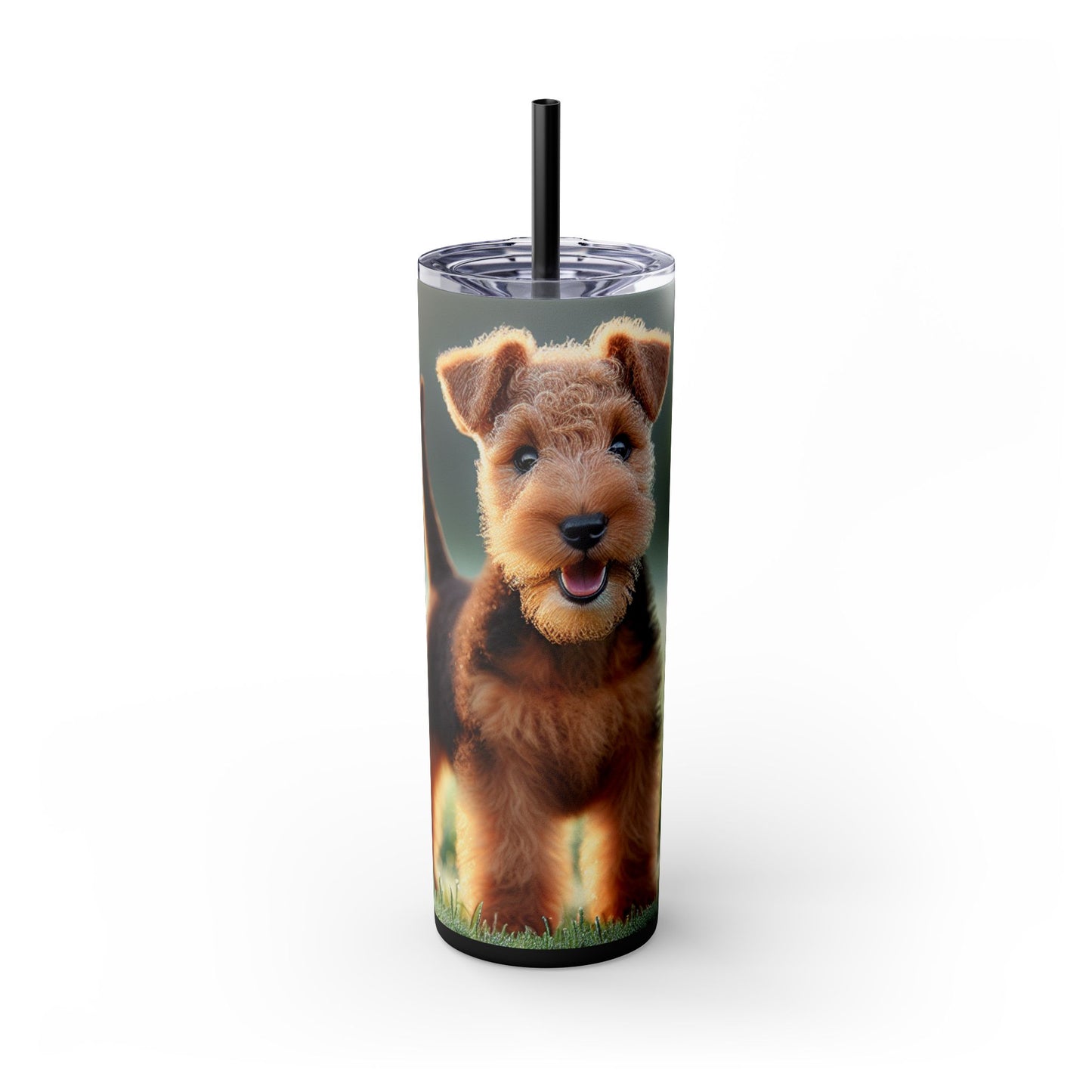 Welsh Terrier Skinny Tumbler with Straw, 20oz