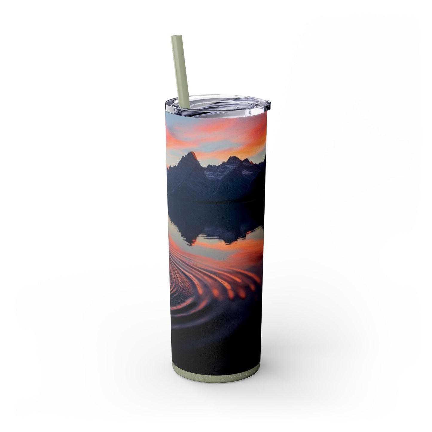 Ripple in a Mountain Lake Skinny Tumbler with Straw, 20oz