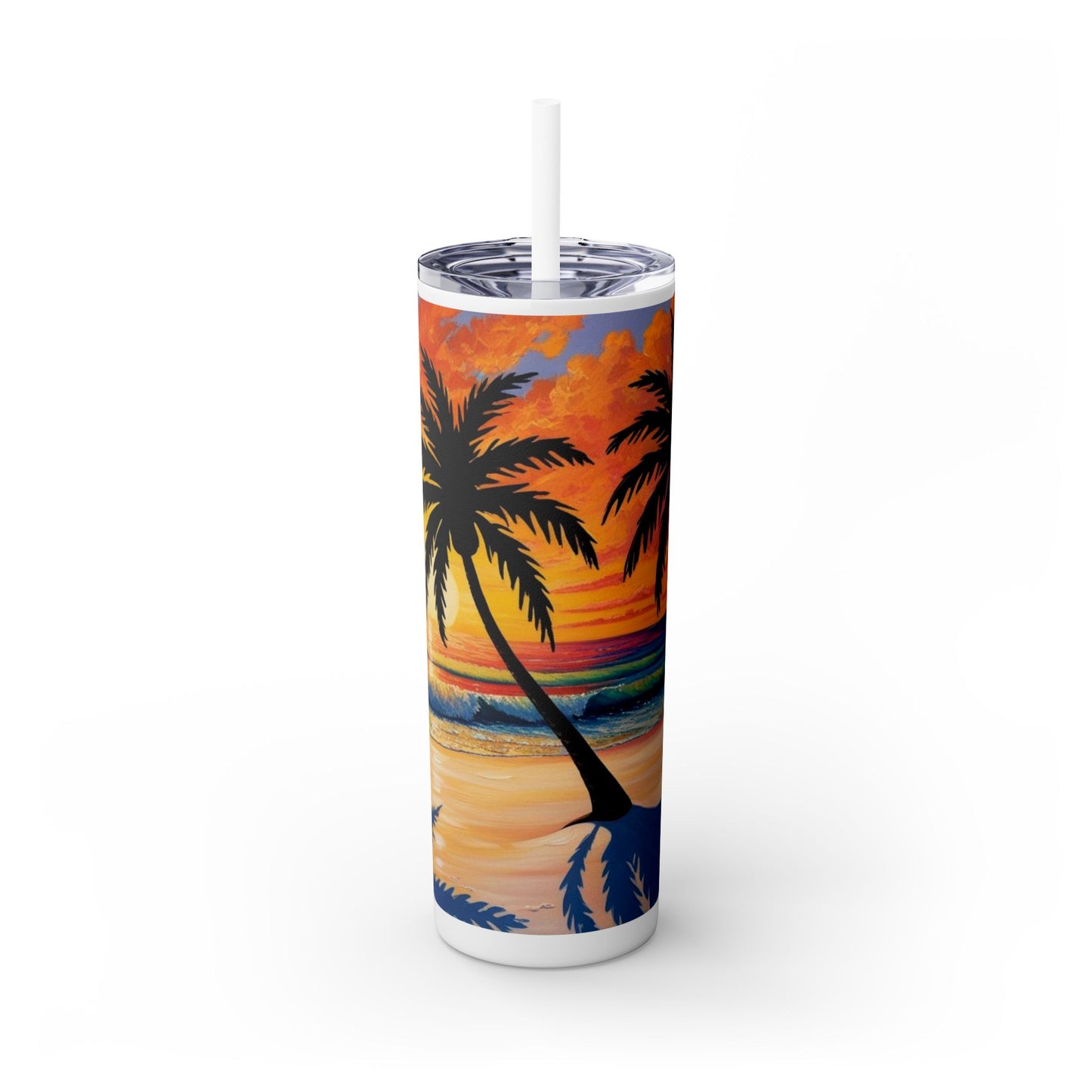 Brilliant Sunrise Skinny Tumbler with Straw, 20oz