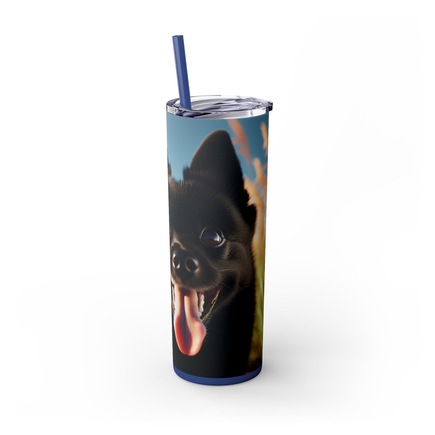 Schipperke Skinny Tumbler with Straw, 20oz