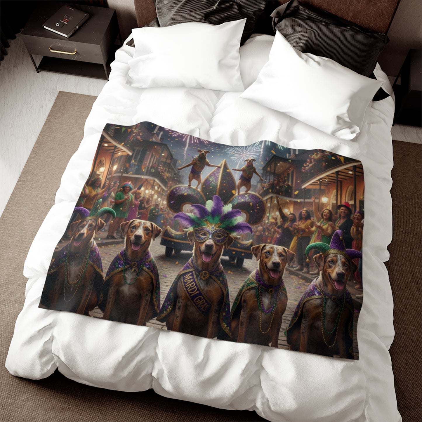 Mardi Gras Dog Parade Blanket