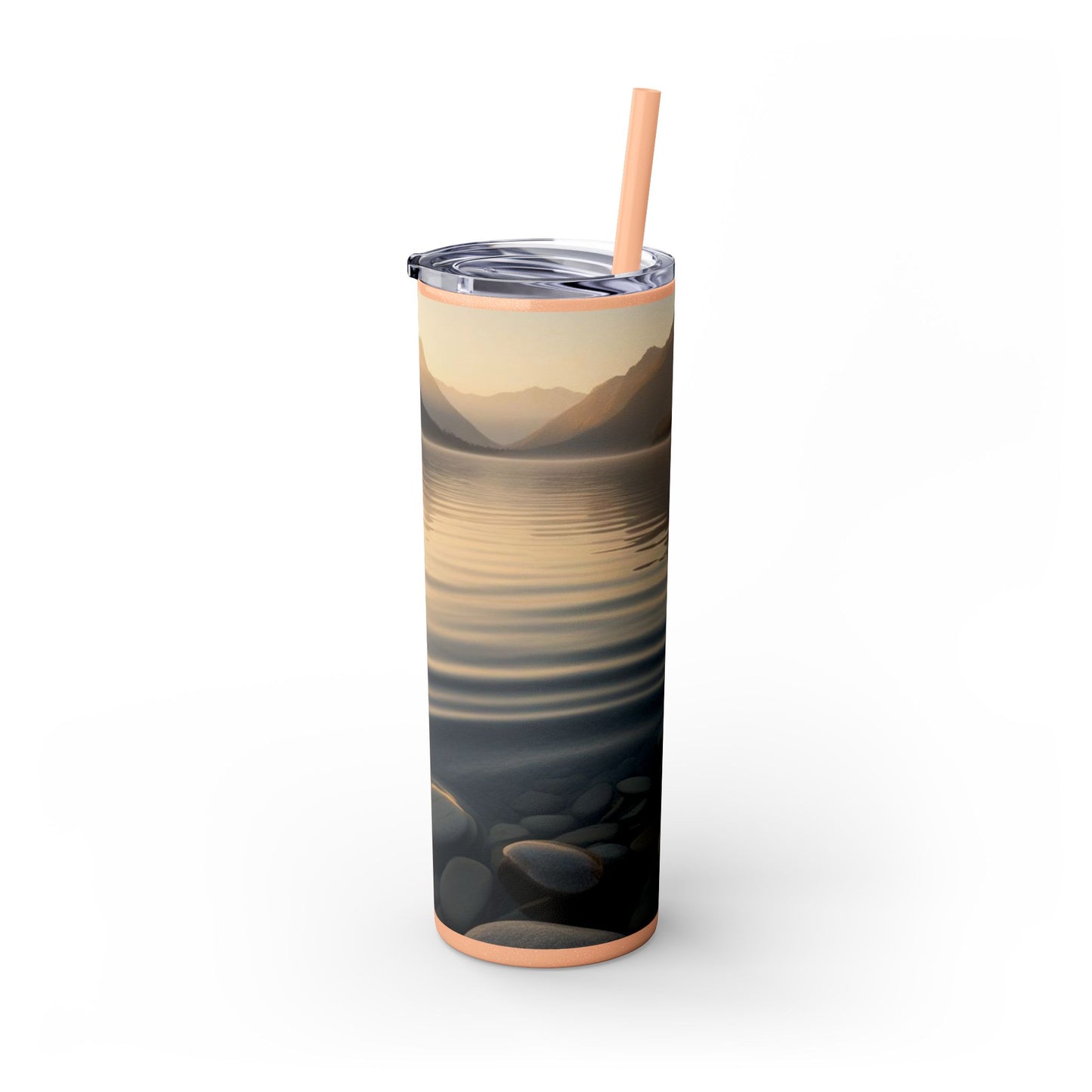 Ripple in a Mountain Lake Skinny Tumbler with Straw, 20oz