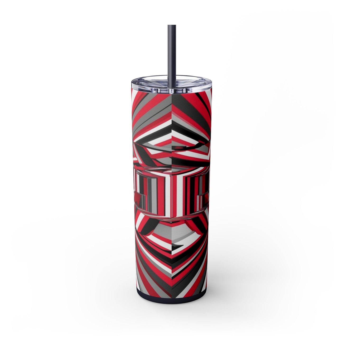 Optical Illusion Skinny Tumbler with Straw, 20oz