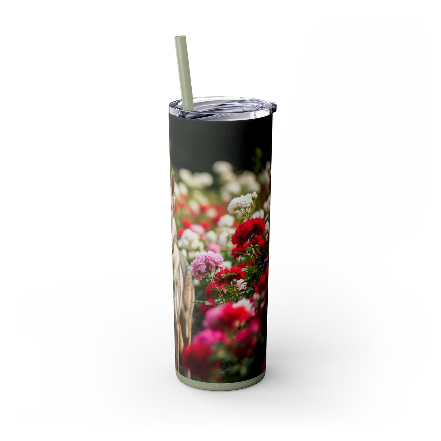 Skinny Tumbler with Straw – 20 oz Stainless Steel Cup