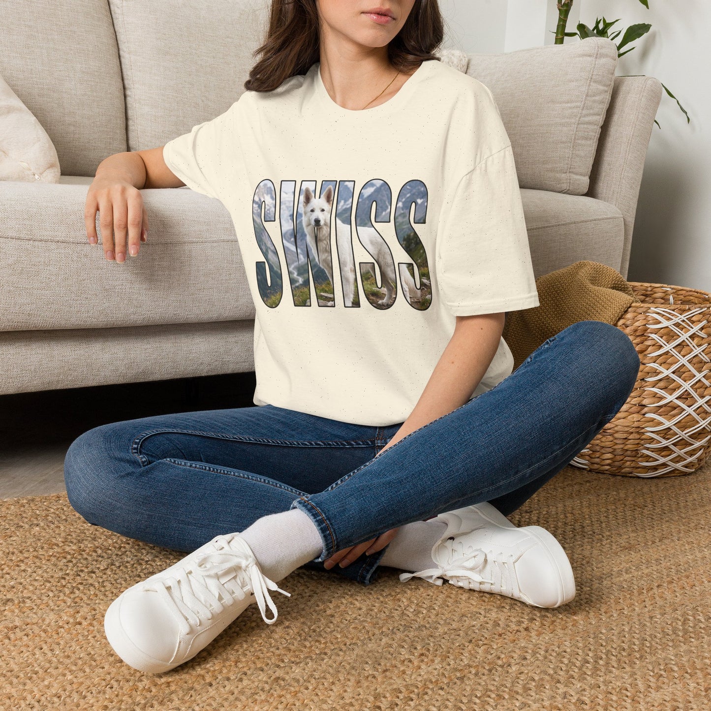 White Swiss Mountain Dog Tee Shirt