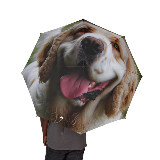 Clumber Spaniel Semi-Automatic Foldable Umbrella
