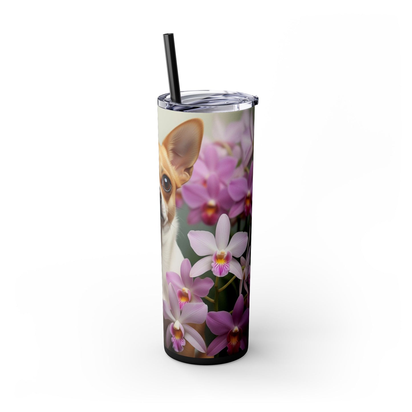 Vaso delgado con pajita para chihuahua, 20 oz