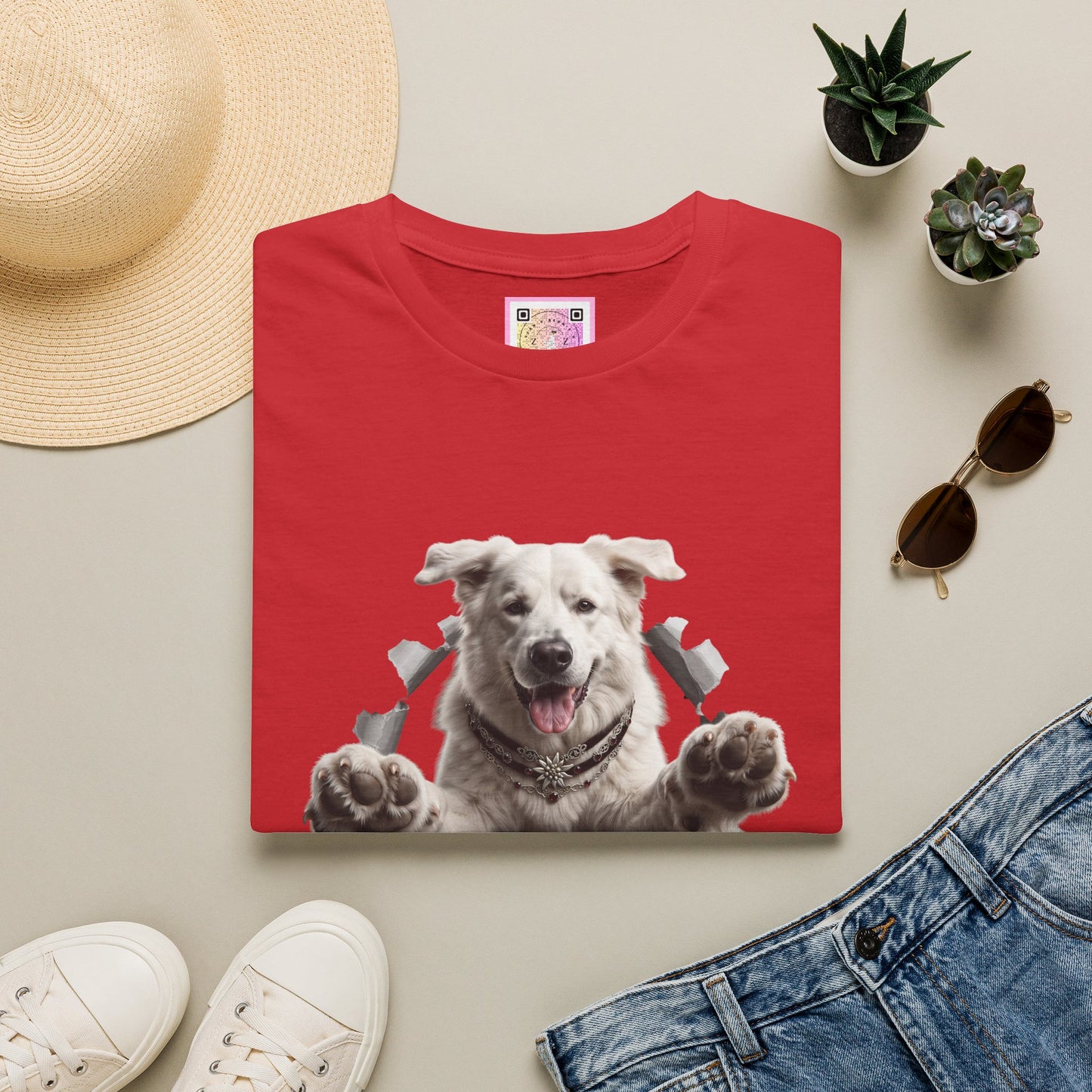 White Swiss Mountain Dog Tee Shirt