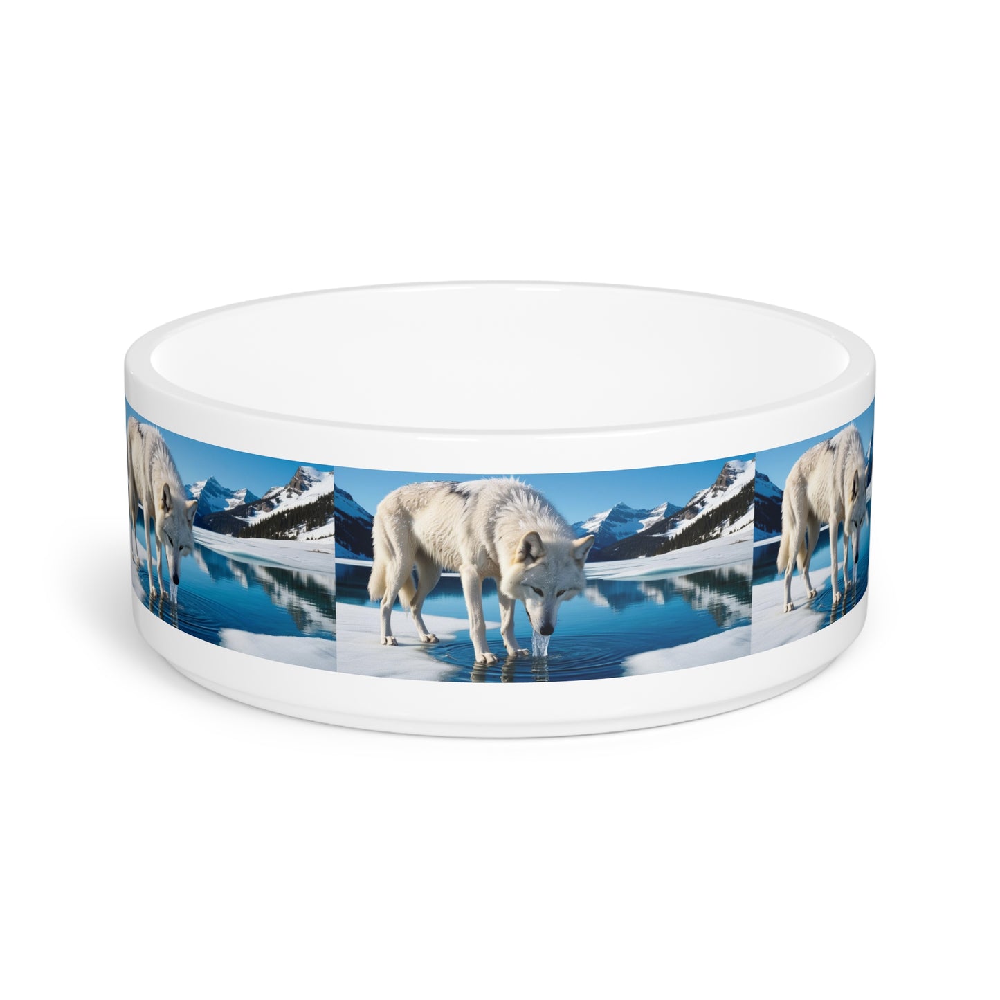 White Wolf Pet Bowl