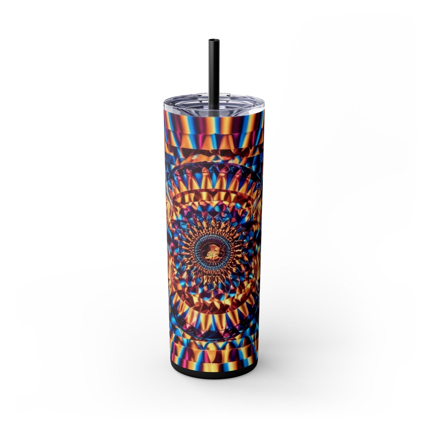 Optical Illusion Skinny Tumbler with Straw, 20oz