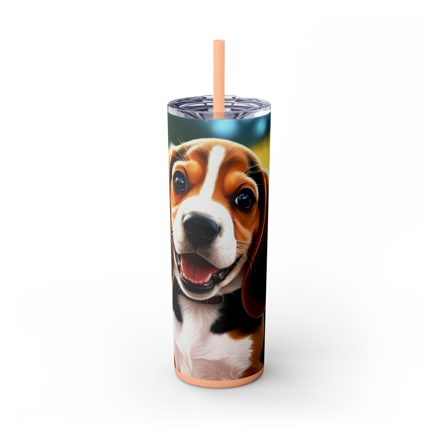 Beagle Skinny Tumbler with Straw, 20oz