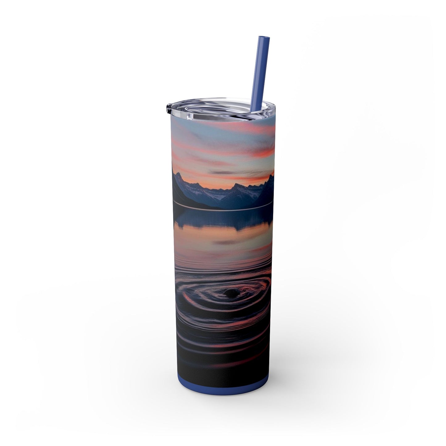 Ripple in a Mountain Lake Skinny Tumbler with Straw, 20oz