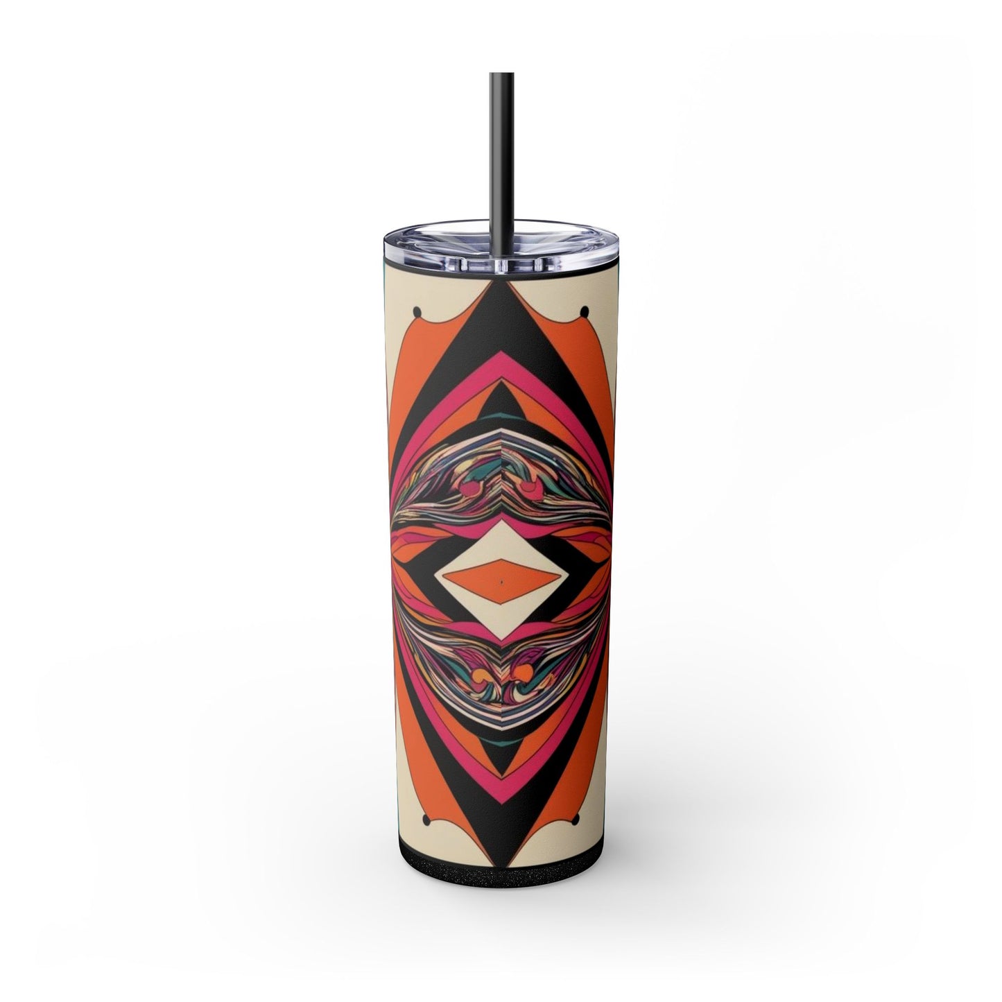 Optical Illusion Skinny Tumbler with Straw, 20oz