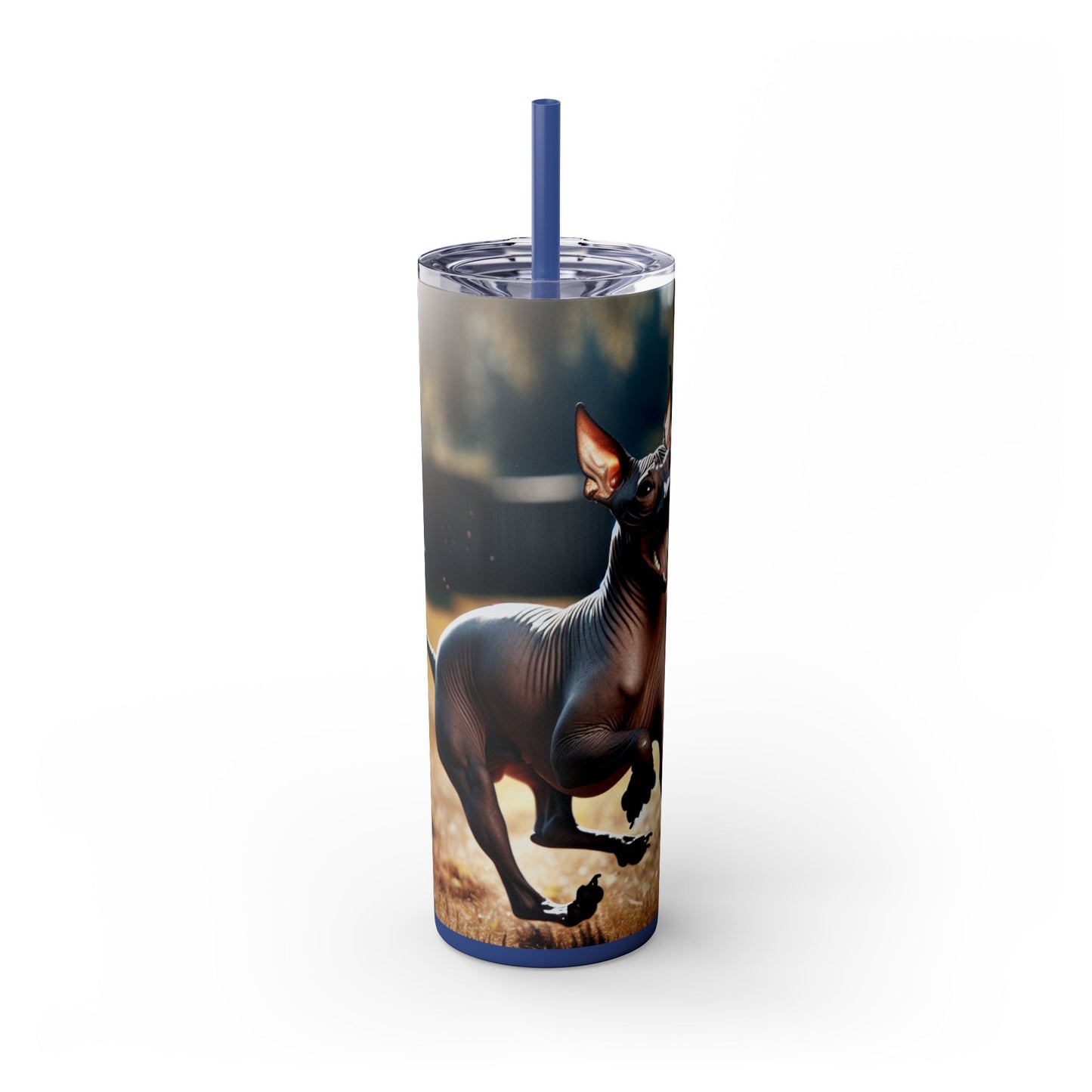 American Hairless Terrier Tumbler with Straw, 20oz