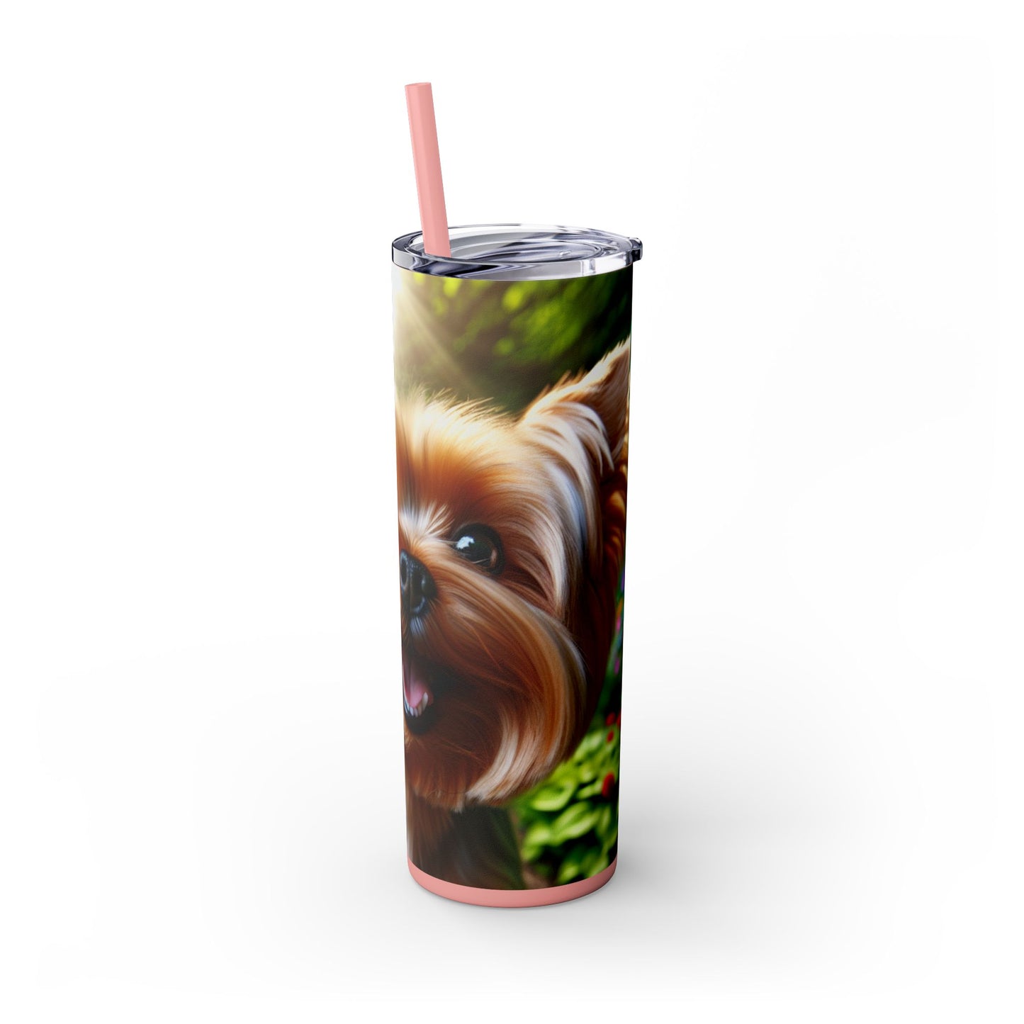 Yorkshire Terrier Skinny Tumbler with Straw, 20oz