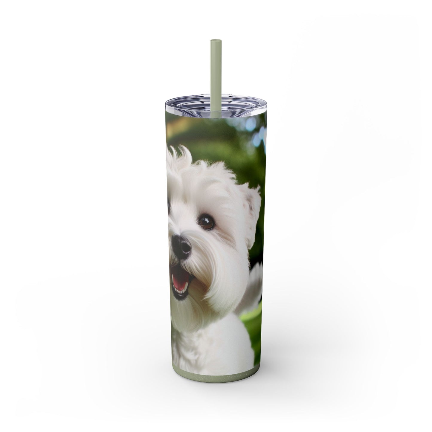 Sealyham Terrier Skinny Tumbler with Straw, 20oz