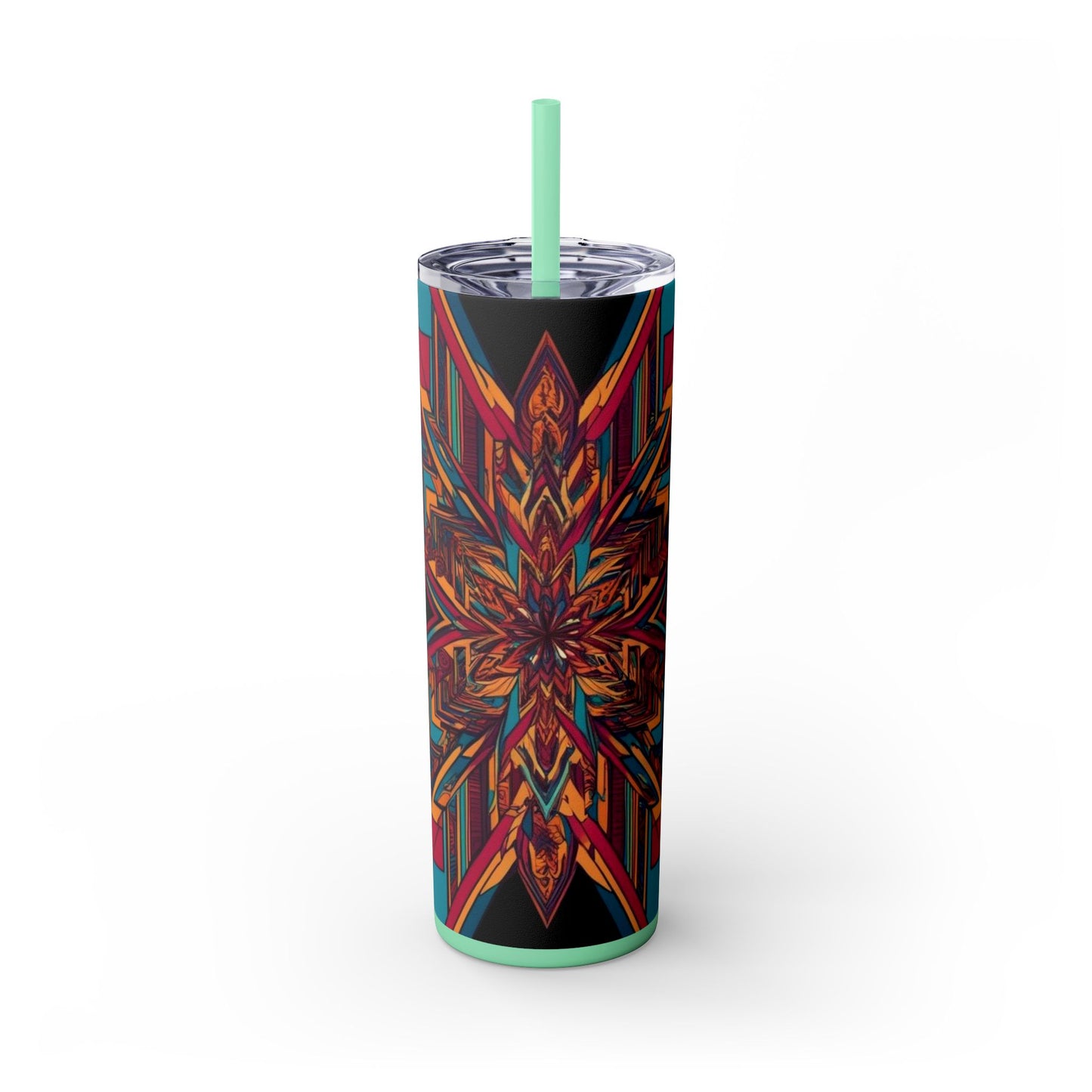 Optical Illusion Skinny Tumbler with Straw, 20oz