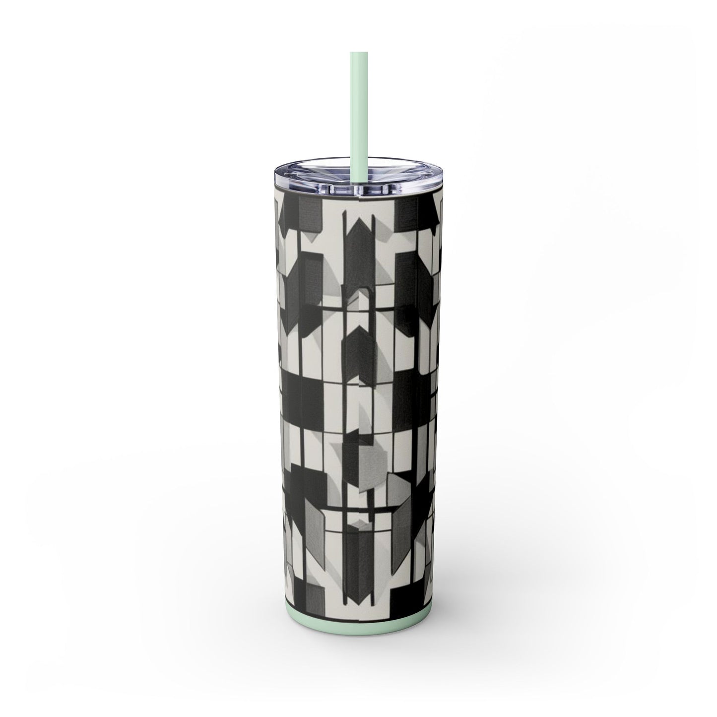 Optical Illusion Skinny Tumbler with Straw, 20oz