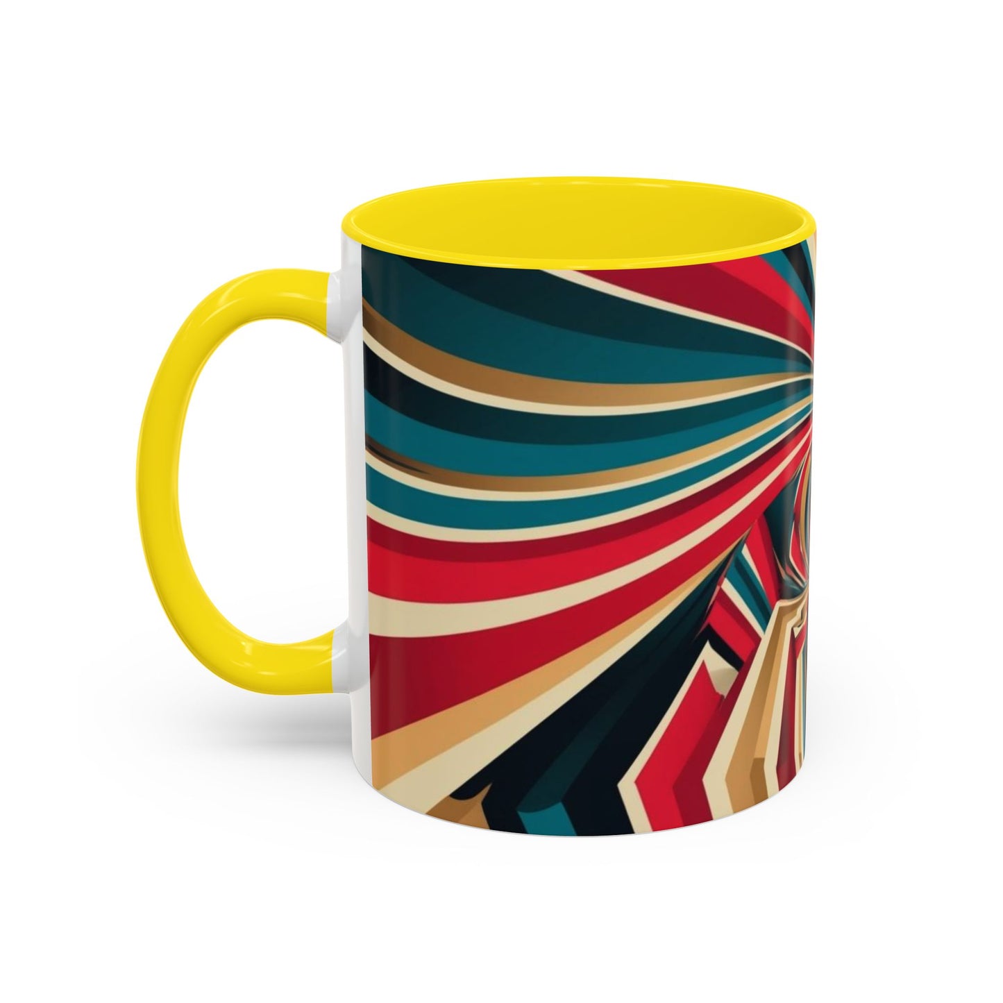 Optical Illusion Accent Mug – Ceramic Coffee Cup