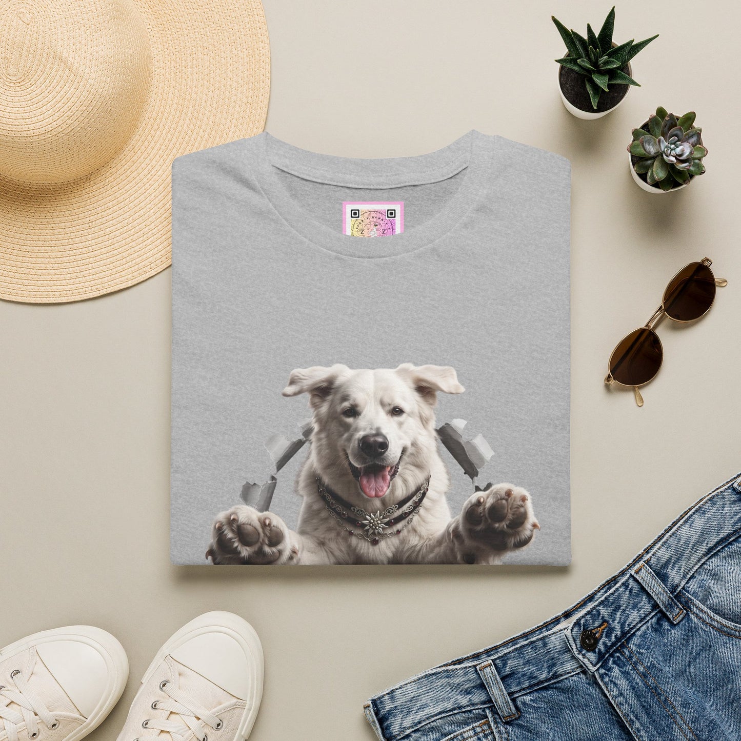 White Swiss Mountain Dog Tee Shirt