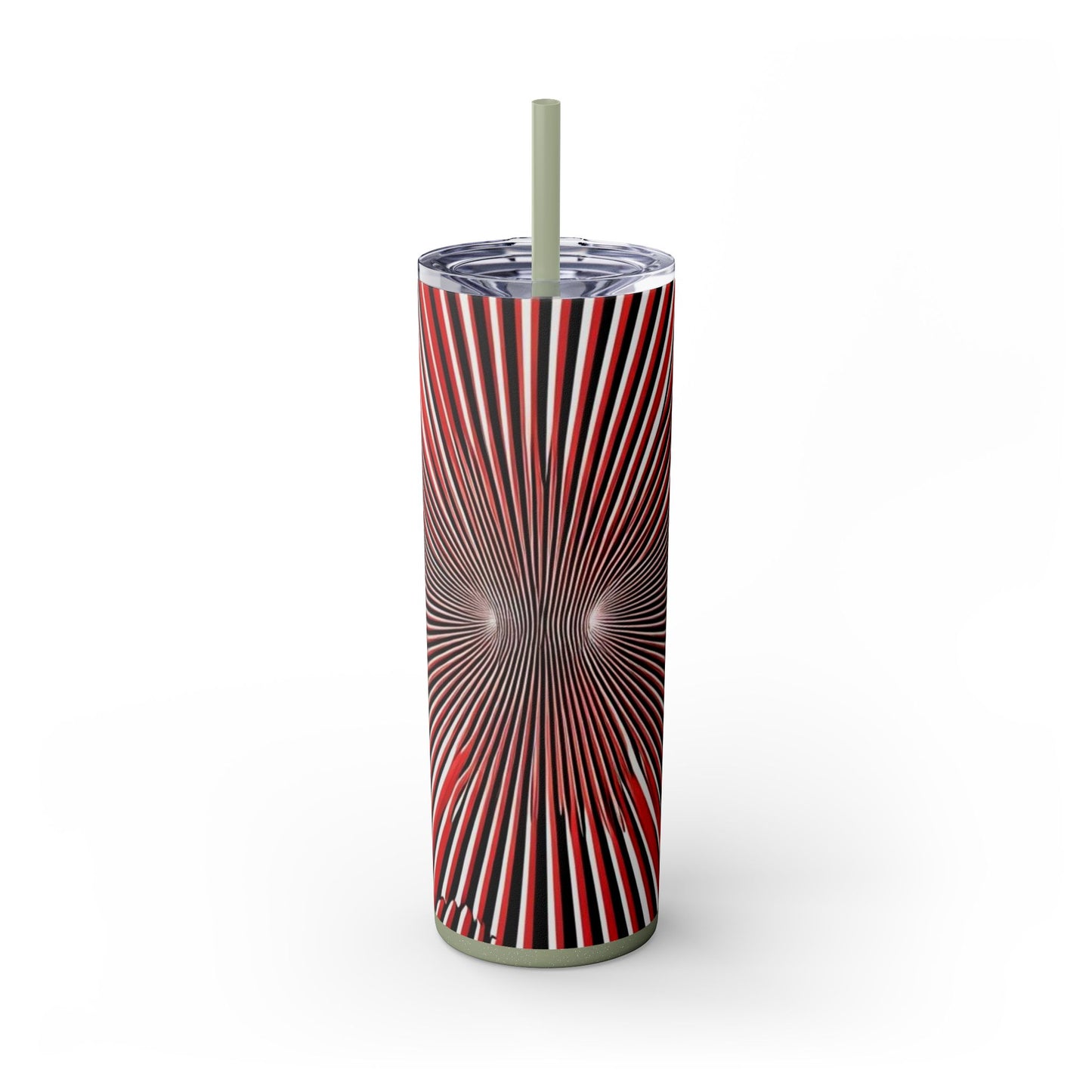 Optical Illusion Skinny Tumbler with Straw, 20oz