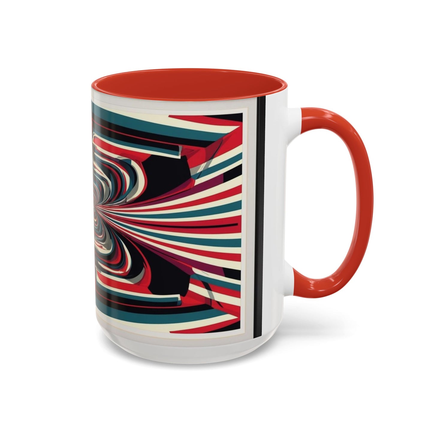 Optical Illusion Accent Mug – Ceramic Coffee Cup