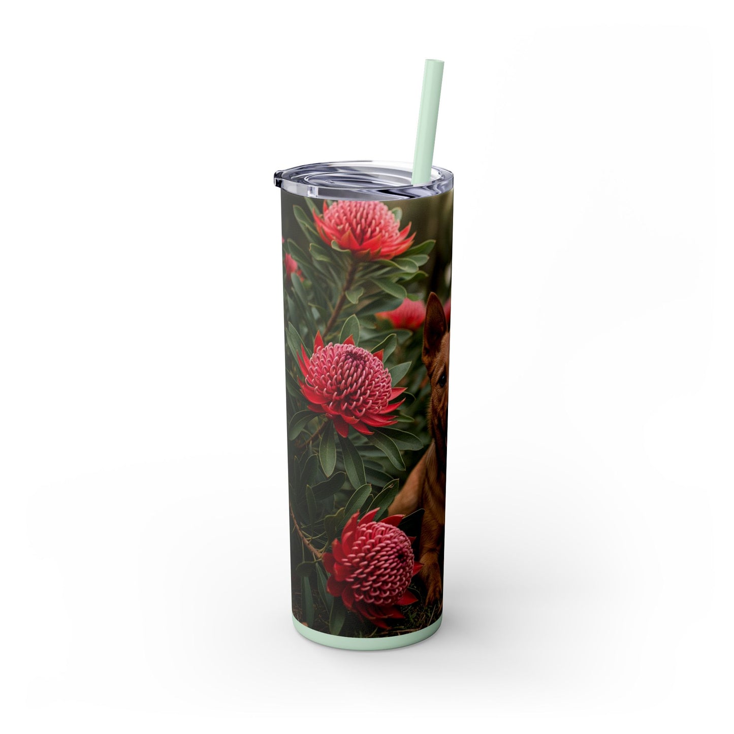 Australian Terrier Skinny Tumbler with Straw, 20oz