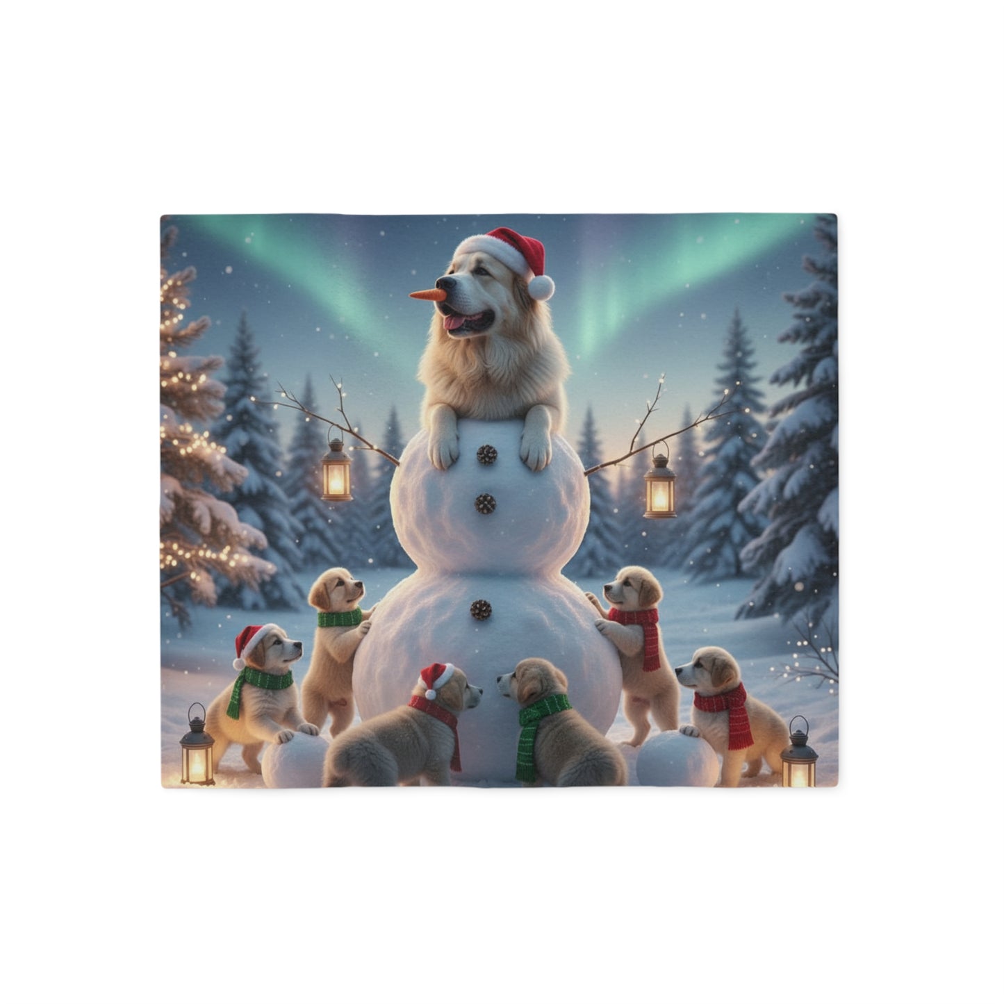 Holiday Snowman Dog Blanket