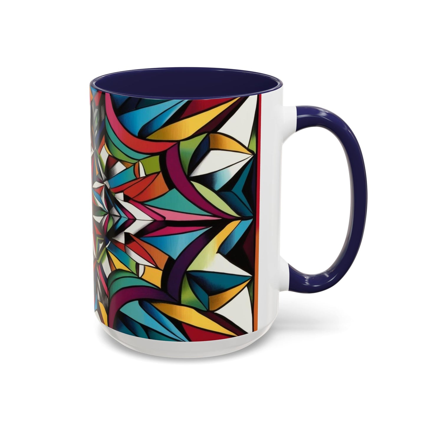 Optical Illusion Accent Mug – Ceramic Coffee Cup