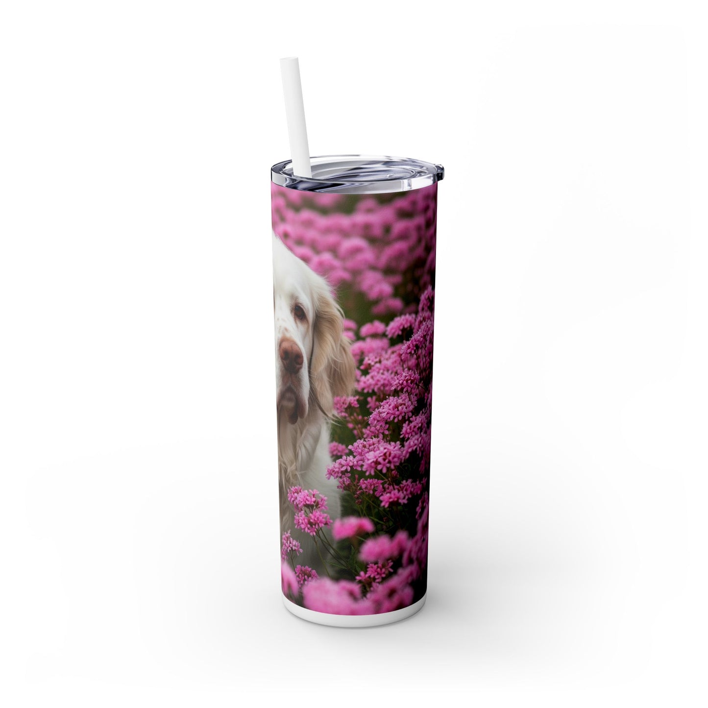 Gobelet isotherme Clumber Spaniel avec paille, 590 ml