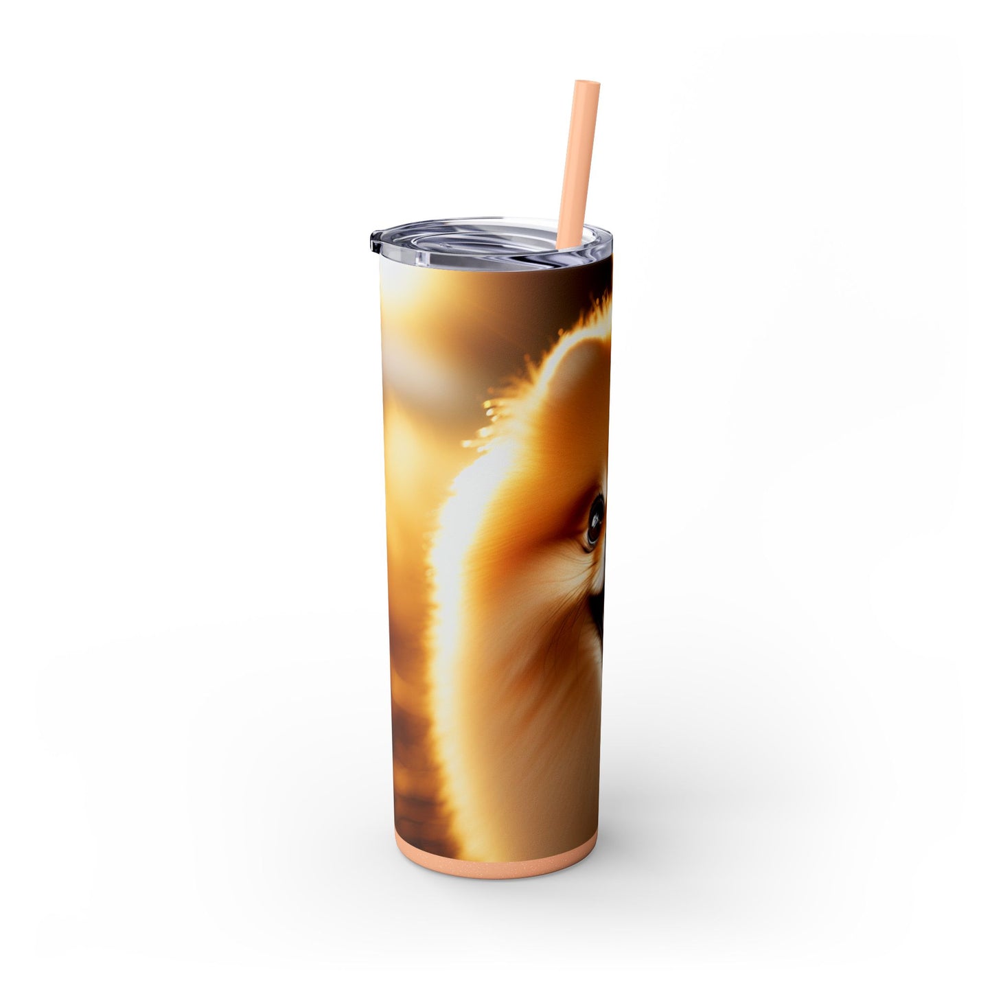 Pomeranian Skinny Tumbler with Straw, 20oz