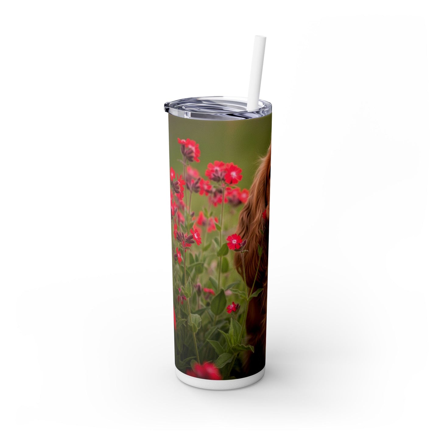 Vaso delgado con pajita de Cocker Spaniel, 20 oz