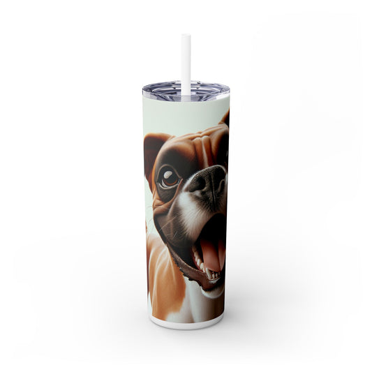 Boxer Skinny Tumbler with Straw, 20oz