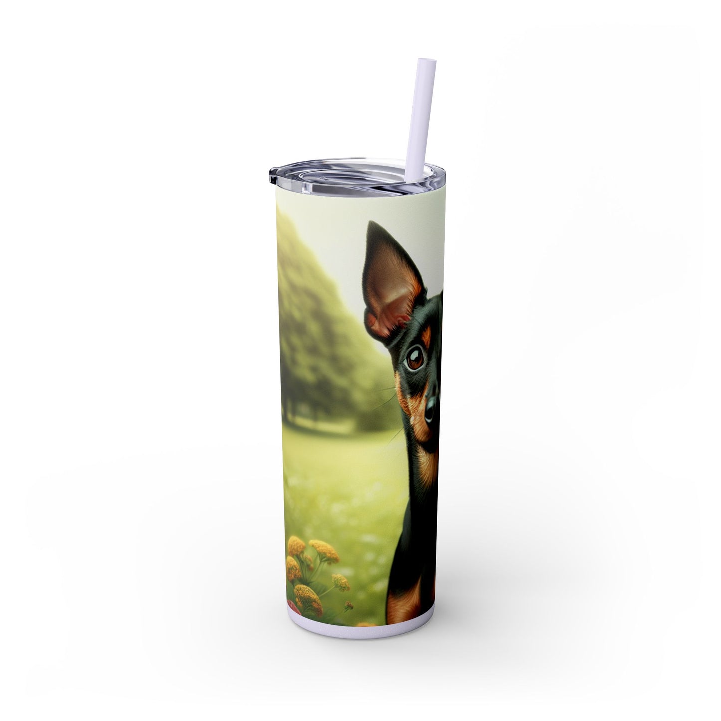 Manchester Terrier Skinny Tumbler with Straw, 20oz