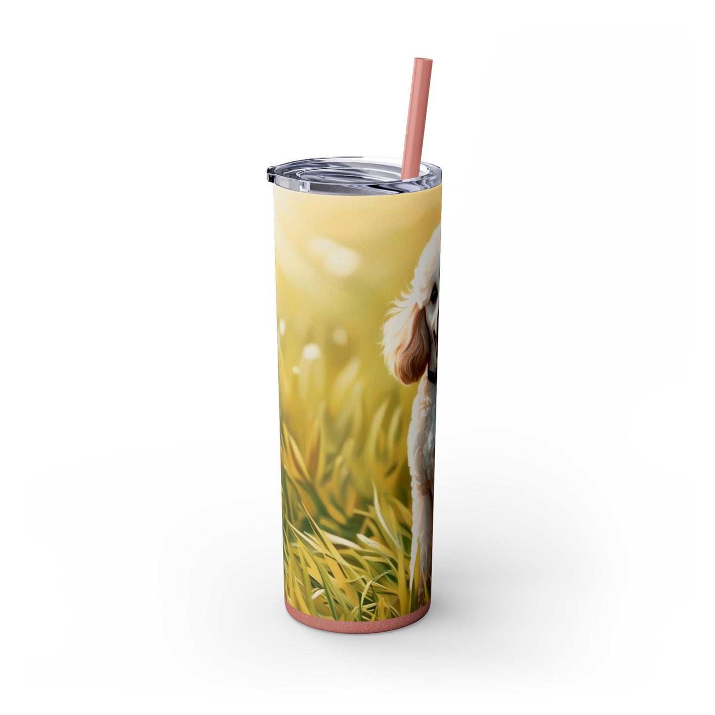Miniature Poodle Skinny Tumbler with Straw, 20oz