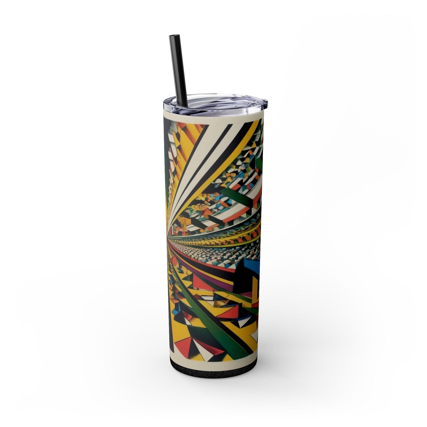 Optical Illusion Skinny Tumbler with Straw, 20oz