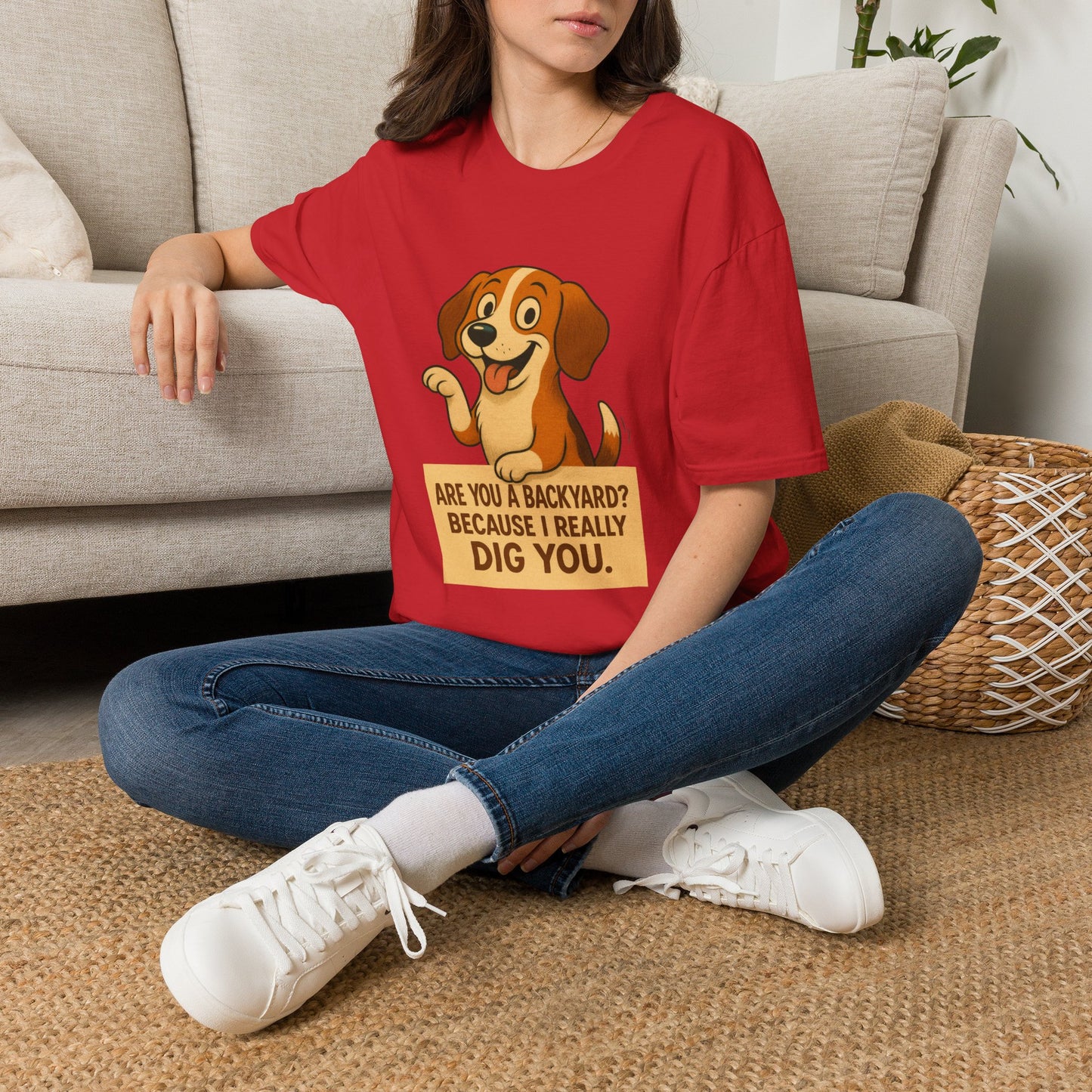 "Are You a Backyard? Because I Really Dig You" Cute Puppy Tee Shirt