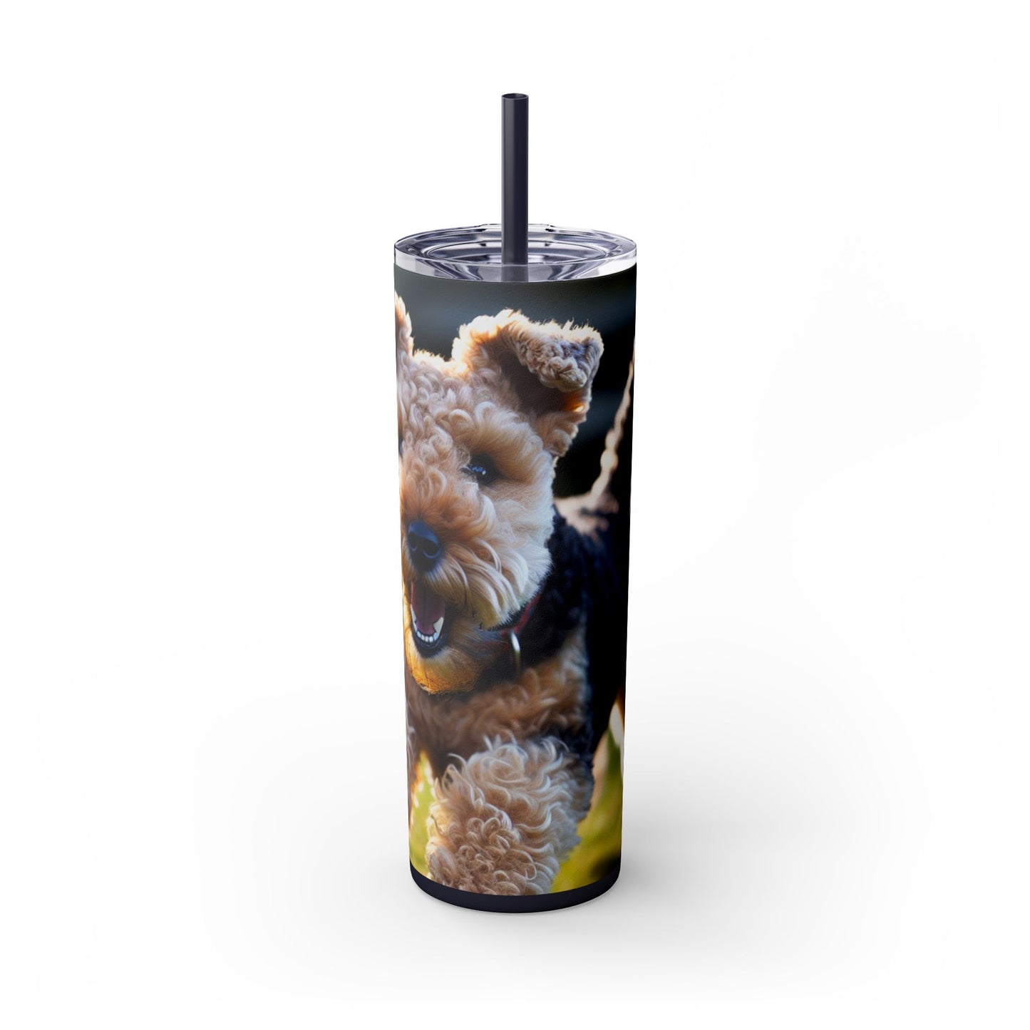 Lakeland Terrier Skinny Tumbler with Straw, 20oz