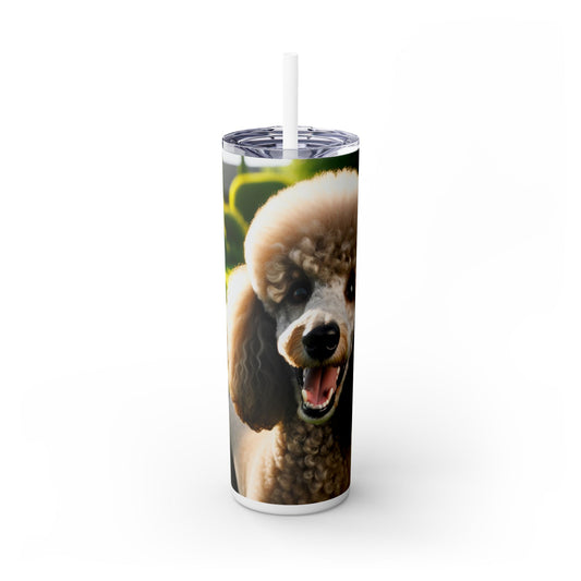 Standard Poodle Skinny Tumbler with Straw, 20oz