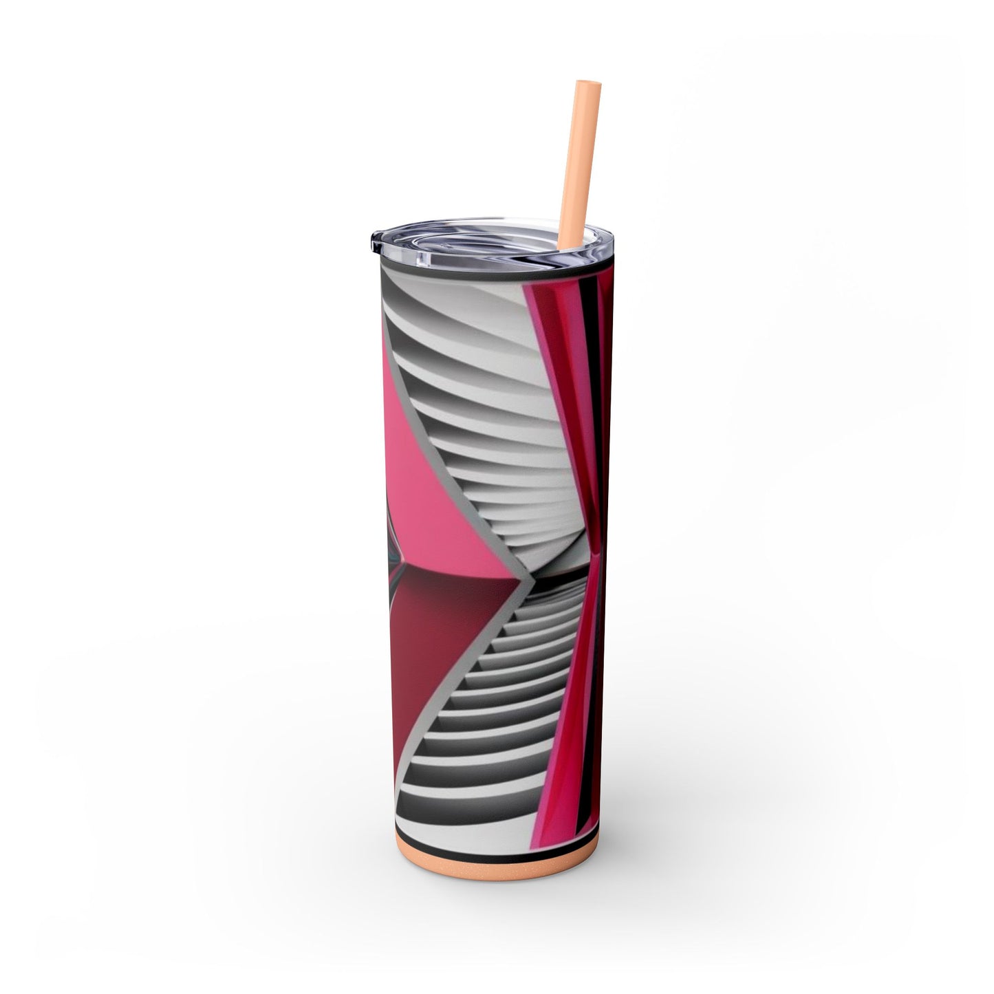 Optical Illusion Skinny Tumbler with Straw, 20oz