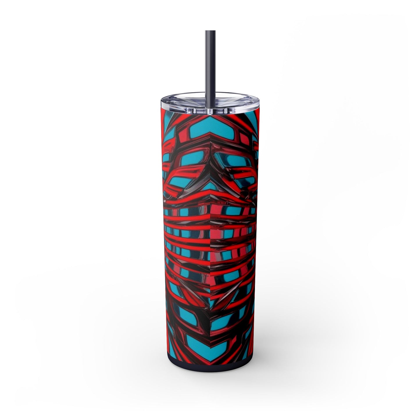 Optical Illusion Skinny Tumbler with Straw, 20oz