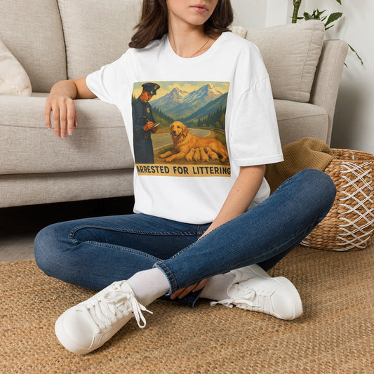 "Arrested for Littering" Retro Tee Shirt