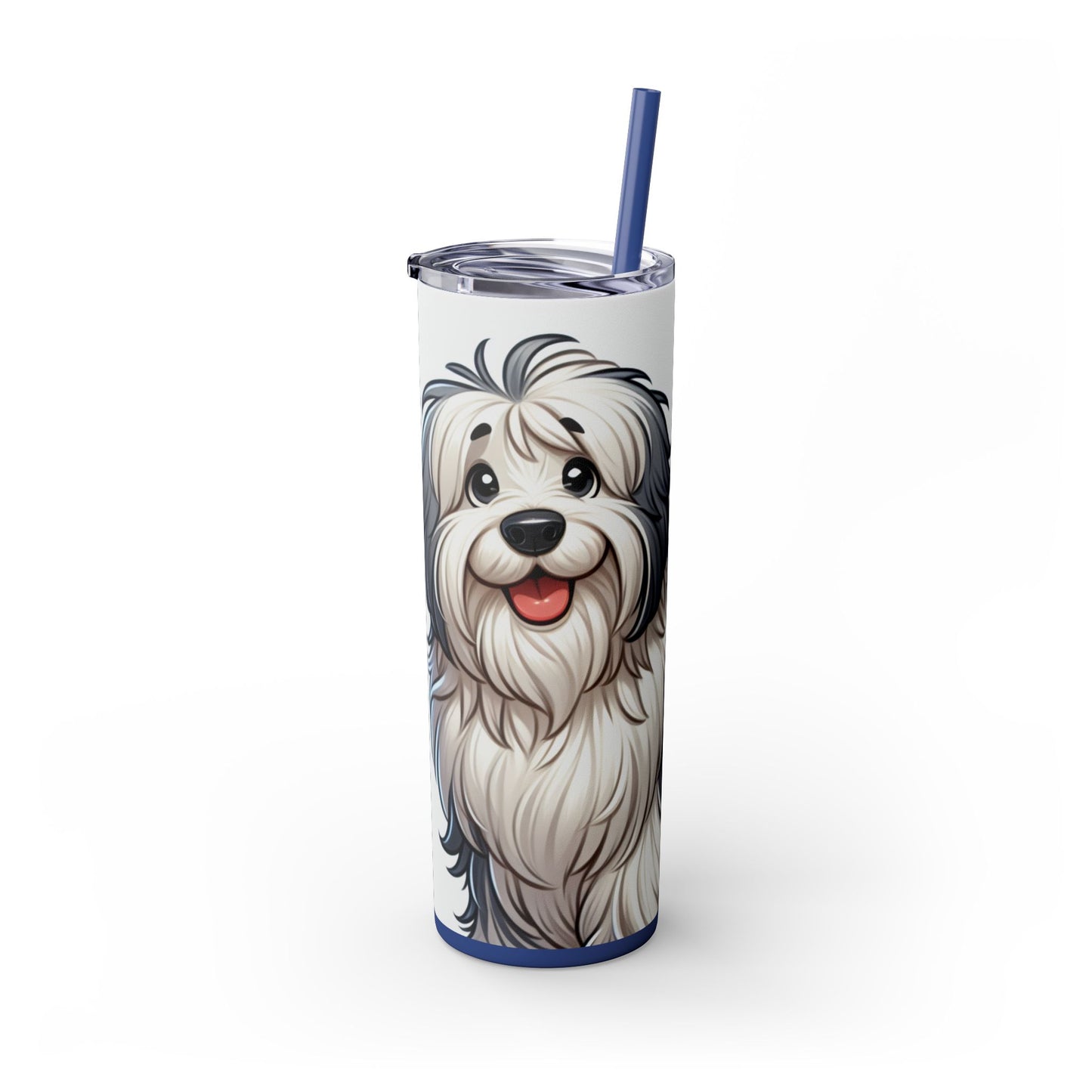 Old English Sheepdog Tumbler with Straw, 20oz