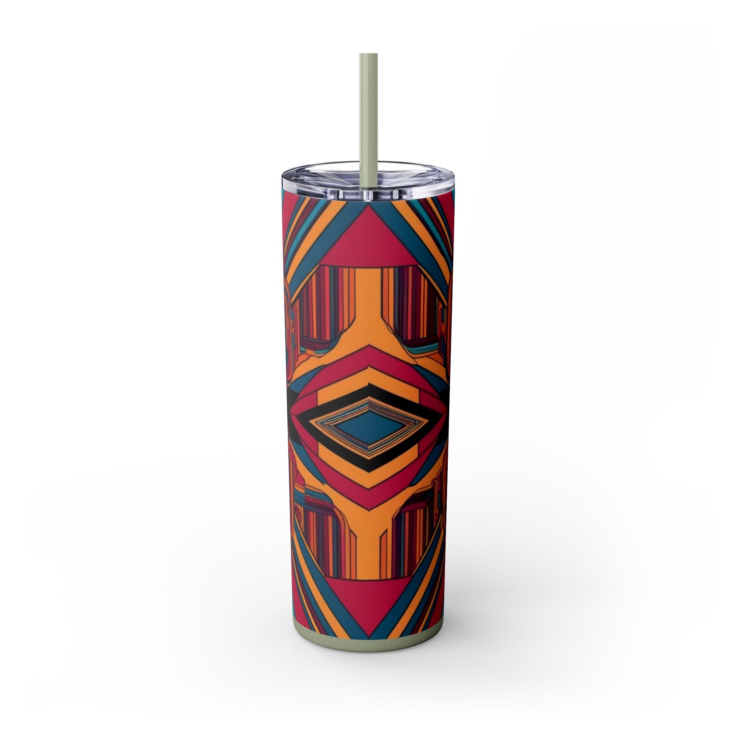 Optical Illusion Skinny Tumbler with Straw, 20oz