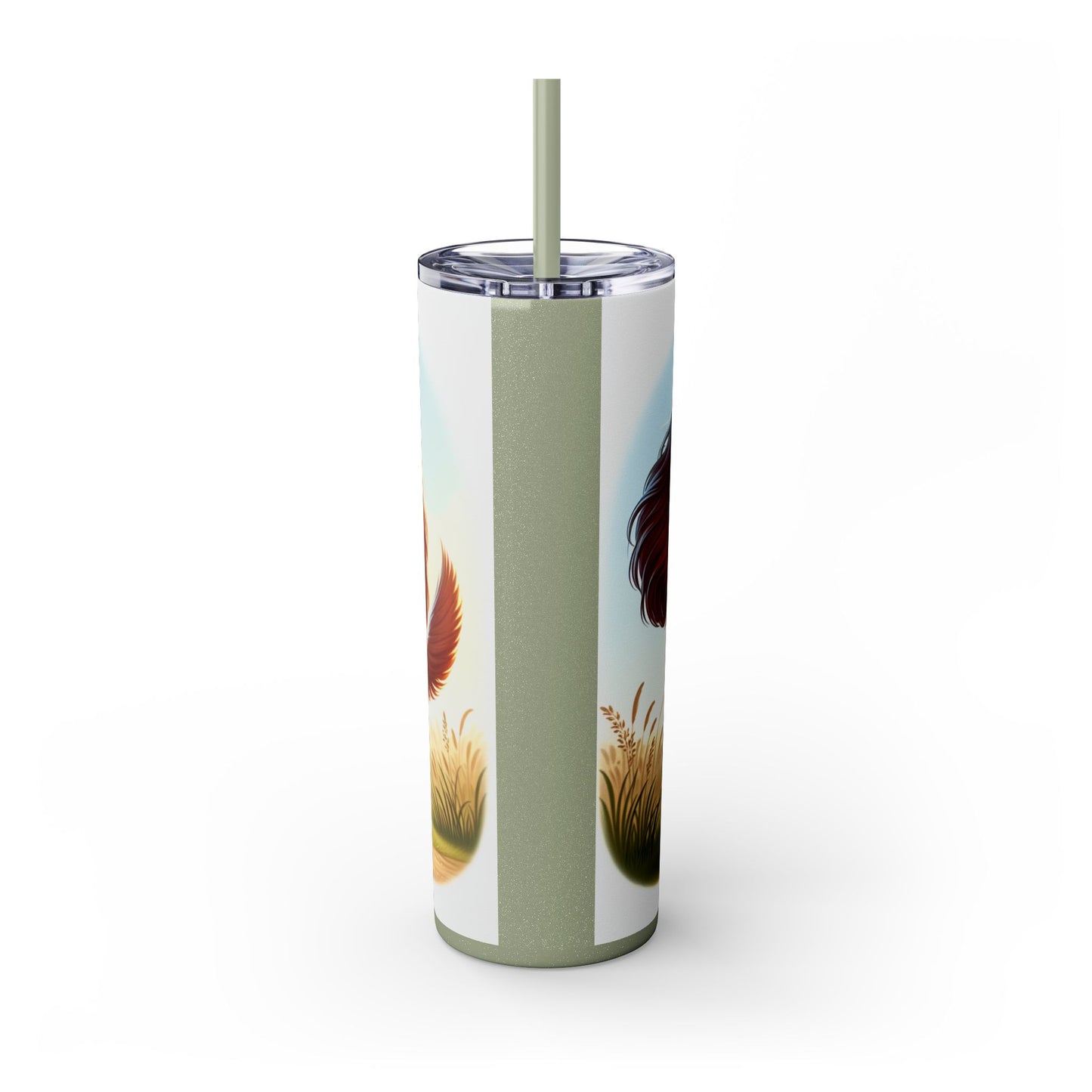 English Toy Spaniel Skinny Tumbler with Straw, 20oz
