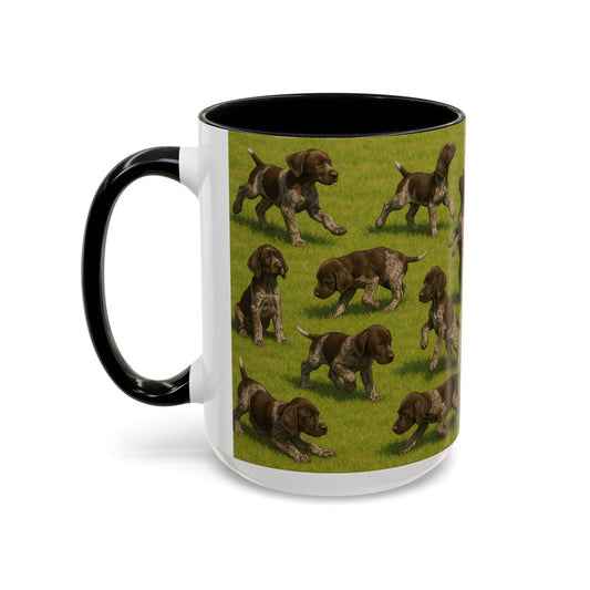 German Shorthaired Pointer puppies Accent Coffee Mug - Perfect Gift for Dog Lovers