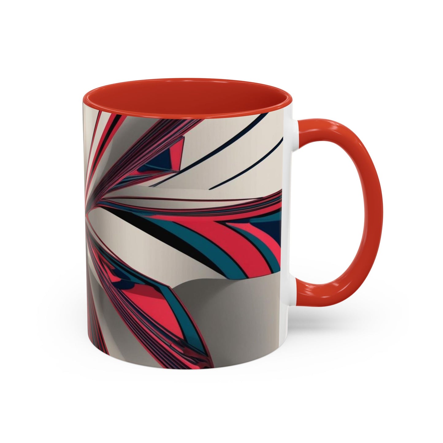 Optical Illusion Accent Mug – Ceramic Coffee Cup