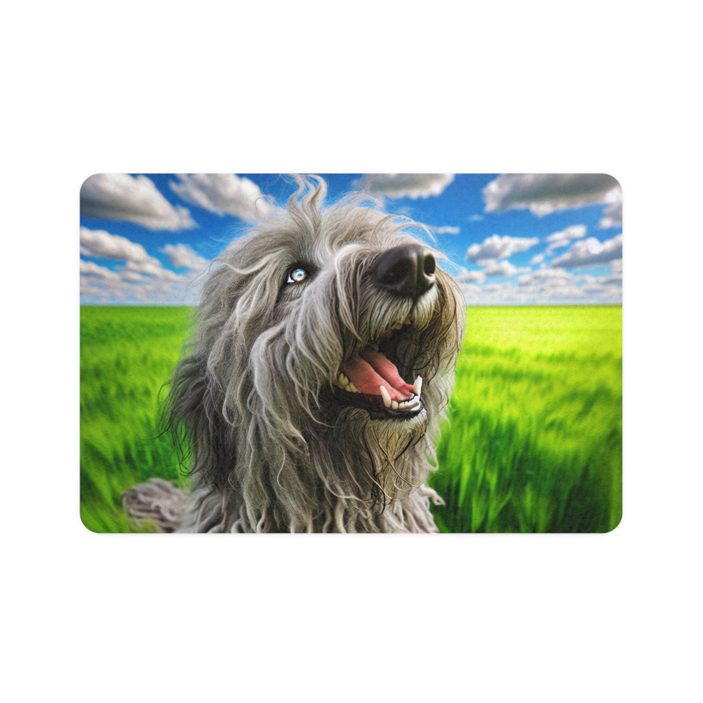 Pet Food Mat (12x18) - Bergamasco Shepherd Dog